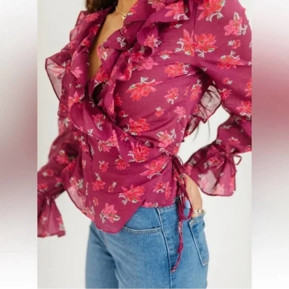 Free people Amanda Ruffle long sleeve top - Picture 2 of 3